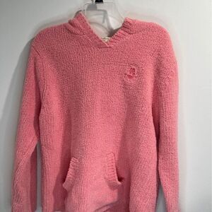 large pink sherpa hoodie